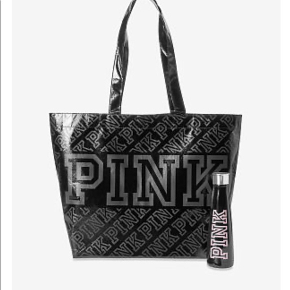 PINK Victoria's Secret Accessories - BNWOT Pink VS S’Well Black Colored Water Bottle & Reusable Tote